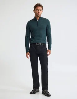 MERINO ZIP-NECK WOOL PULLOVER