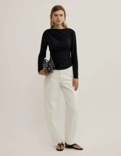 Mesh Drape Long Sleeve Top
