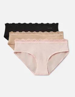 MICROFIBER STRETCH WITH LACE HIPSTER 3PK
