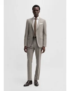 Micro-Patterned Slim-Fit Trousers in Stretch Wool