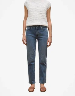 Mid Rise Straight Leg Denim Jean