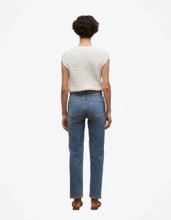 Mid Rise Straight Leg Denim Jean
