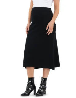 Midi Length Maternity Knit Skirt
