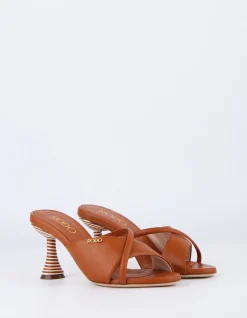 MIDOLLINO CALF HEEL 55 SANDAL