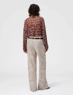 MID-RISE TAILORED PANTS WITH ZIGZAG PATTERN