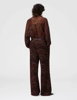 MID-RISE TAILORED PANTS WITH ZIGZAG PATTERN