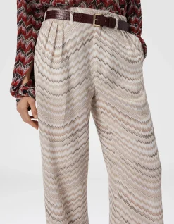 MID-RISE TAILORED PANTS WITH ZIGZAG PATTERN