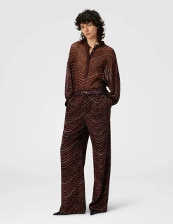MID-RISE TAILORED PANTS WITH ZIGZAG PATTERN