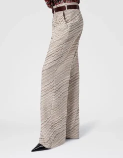 MID-RISE TAILORED PANTS WITH ZIGZAG PATTERN