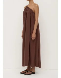 Mila Asymmetrical Maxi Dress Espresso