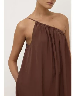 Mila Asymmetrical Maxi Dress Espresso
