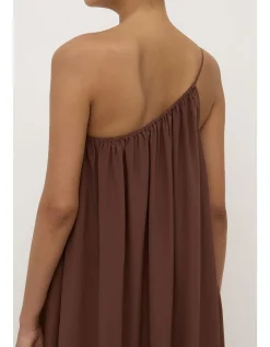 Mila Asymmetrical Maxi Dress Espresso