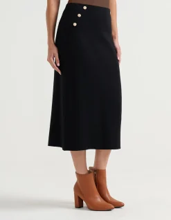 MILANO BUTTON DETAIL SKIRT
