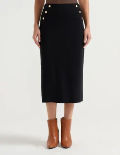 MILANO BUTTON DETAIL SKIRT