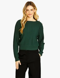 Milano Button Shoulder Rib Knit Pullover