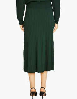 Milano Rib Clover Knit Midi Skirt