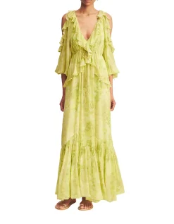 Miller Ruffle Drawstring Maxi Dress