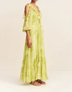 Miller Ruffle Drawstring Maxi Dress
