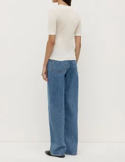 Mina Silk Knit Tee White