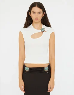 MINERAL STONE HOLLOW Short Sleeve CROPPED TSHIRT