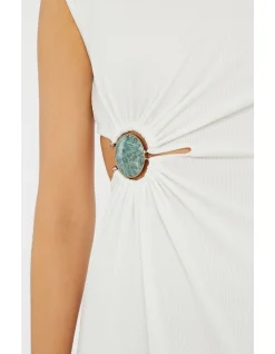 MINERAL STONE RUCHED TANK MAXI DRESS
