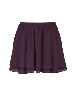 MISTRESS ROCKS DARK PLUM FLOATY LAYERED MINI SKIRT