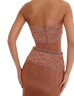 Mistress Rocks Lace Strapless Corset Black
