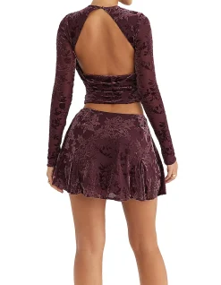 MISTRESS ROCKS WINE DEVORE MINI SKIRT