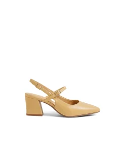 Mitkat Double Strap Slingback Block Heel Pumps