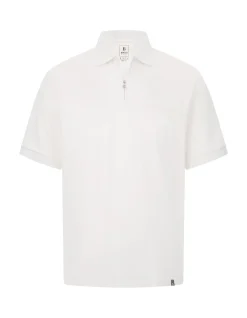 MODAL FIBER COTTON COOL JADE HALF ZIP POLO