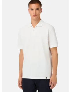MODAL FIBER COTTON COOL JADE HALF ZIP POLO