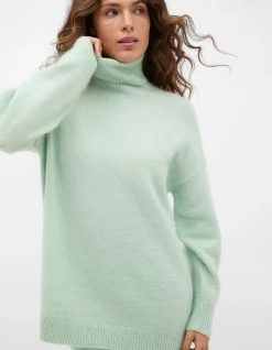 MOHAIR BLEND ROLL NECK KNIT