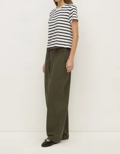 Mollie Stripe Short Sleeve Tee Navy Cream Stripe