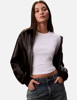 Monogram Logo Long Sleeve Cropped T-Shirt