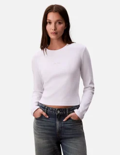 Monogram Logo Long Sleeve Cropped T-Shirt