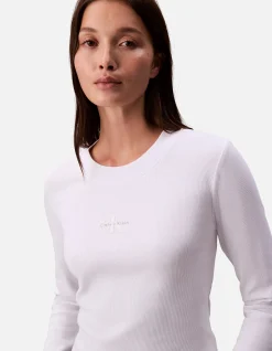 Monogram Logo Long Sleeve Cropped T-Shirt