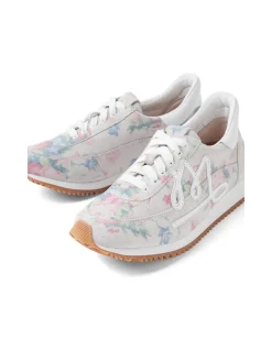 Moodle Pastel Floral Lace Up Trainers