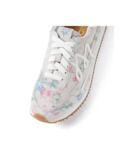 Moodle Pastel Floral Lace Up Trainers
