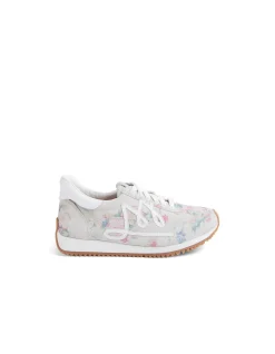 Moodle Pastel Floral Lace Up Trainers