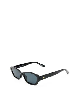 MOONSTONE BLACK OVAL SUNGLASSES
