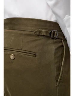 MORETON SINGLE PLEAT COTTON TROUSER