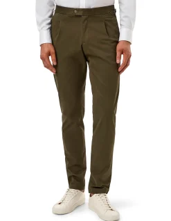 MORETON SINGLE PLEAT COTTON TROUSER