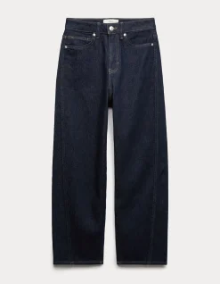 M&S Collection High Waisted Carrot Leg Ankle Jeans