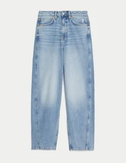 M&S Collection High Waisted Carrot Leg Ankle Jeans