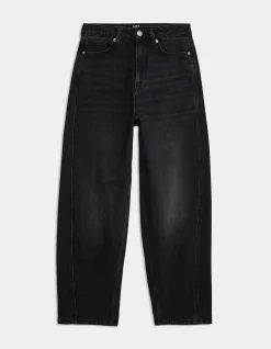 M&S Collection High Waisted Carrot Leg Ankle Jeans