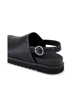 MYKLA MO Leather Slingback Clog Sandals