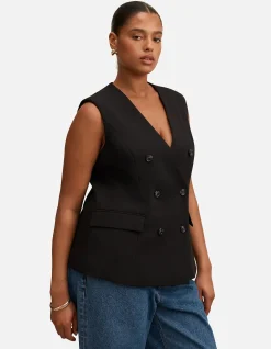 MYRA CURVE SLEEVELESS BLAZER