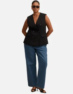 MYRA CURVE SLEEVELESS BLAZER