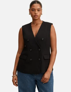 MYRA CURVE SLEEVELESS BLAZER