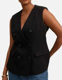 MYRA CURVE SLEEVELESS BLAZER